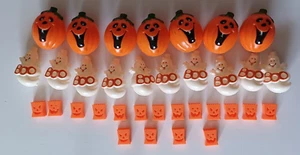 Halloween Blow Mold Plastic Snap On Light Covers Ghosts Pumpkins Jack lot of 34 - Picture 1 of 16