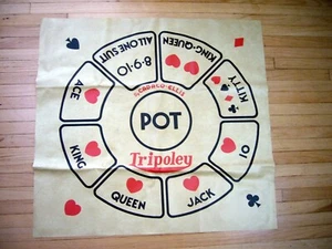 TRIPOLEY DELUXE LAYOUT ONLY no cards/chips Rare Heavyweight Tan Vinyl - Picture 1 of 3