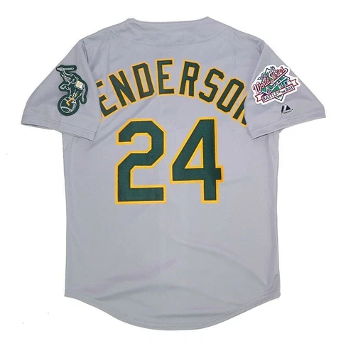 Rickey Henderson Oakland Athletics 1989 World Series Grey Road Men's Jersey Cover