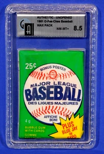 1981 OPC BASEBALL O-PEE-CHEE WAX PACK SEALED RARE GAI 8.5 - Picture 1 of 4