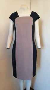 Papaya schwarz & taupe verkleidet gefütterte Anzugkappe Ärmel Reißverschluss hinten - Größe 12 - NEU! - Bild 1 von 4