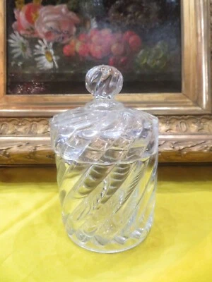 ancien gros  pot a sels flacon parfum cristal torsadé moulé signé baccarat - Photo 1/2