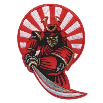 SAMURAI IRON ON PATCH 5.5" Embroidered Ninja Warrior Sword Japanese Rising Sun - Image 1 of 2