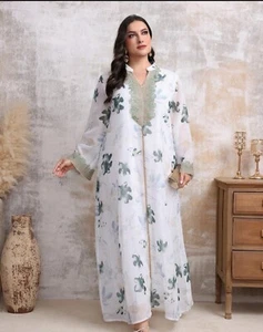 Ramadan Abaya Women Muslim Maxi Dress Dubai Kaftan Islam Caftan Robe Party Gown - Picture 1 of 7