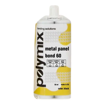 Polymix Black Metal Panel Bond 60 Minute Cartridge 50ml - Image 1 of 4
