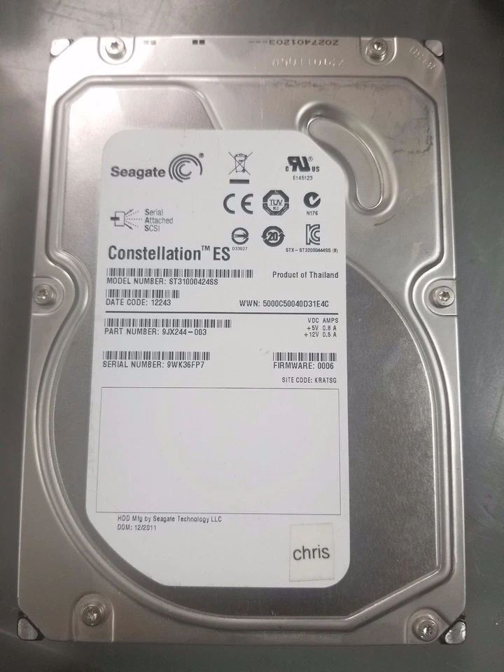 Seagate HP Constellation ES ST31000424SS 1TB 3.5" SAS 2 Enterprise Hard Drive - Image 1 of 1