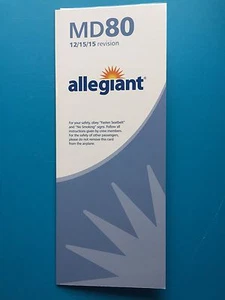 ALLEGIANT AIRLINES MD-80 SAFETY CARD—RETIRED FLEET - Picture 1 of 3
