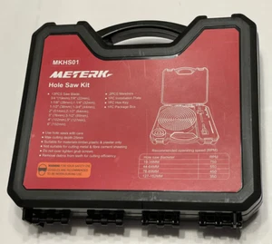 Meterk Hole Saw Kit 13 Blades, 2 Mandrels, 1 Hex Key 1 Case. MKHS01 - Picture 1 of 2