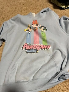 Power puff Girls Hoodie light blue size med. Used good condition - Picture 1 of 5
