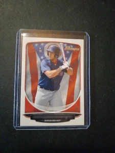 2013 Travis Shaw Bowman Prospect #BP67 Hometown Flag SP Variation - Picture 1 of 2