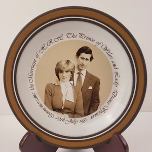 Prinz Charles und Lady Diana Gedenk-Hochzeitsteller, Hornsea Keramik, 8 Zoll - Bild 1 von 7