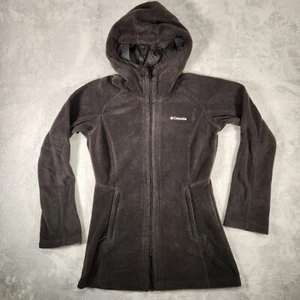 Columbia Giacca Donna Piccola Nera Felpa con Cappuccio Full Zip Anorak Pile Vento Gorpcore - Foto 1 di 11