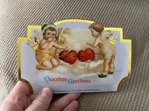 Victorian Valentines Card 1800s Repro Angel Cherub Cherubim Shackman 1992 VTG - Picture 1 of 2