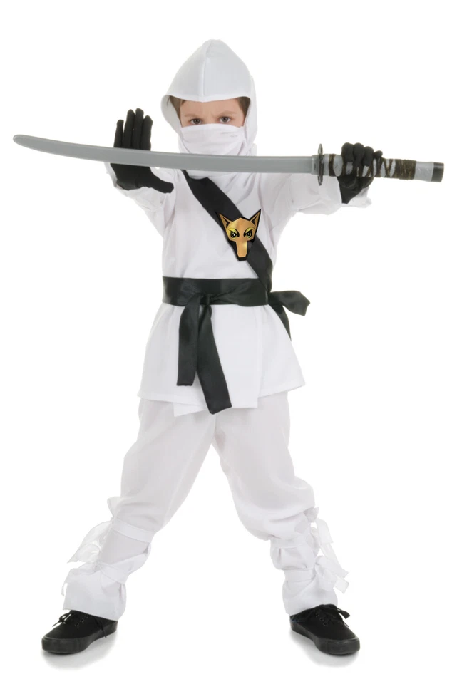 Brand New Secret Japanese Ninja Child Halloween Costume (White) - Image 1 of 1