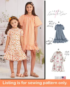 SEWING PATTERN Girls Clothing Clothes Dress Long Short Sleeves Easter Teen 11495 - Picture 1 of 3