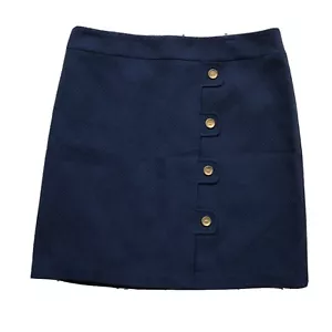 Falda J Mclaughlin para Dillards Mujer Azul Marino Botones Frontal Talla 12 Línea A - P - Imagen 1 de 10