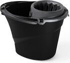 Mop Bucket Floor Cleaning Plastic 14L Easy Carry Handle Black Car Wash