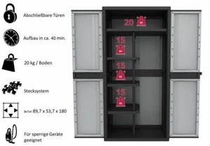 XXXL Kunststoffschrank Werkstattschrank Haushaltsschrank Spind Spindschrank - Bild 1 von 3