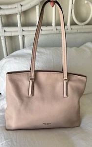 Kate Spade | Pink Pebbled Leather Abbott Large Tote Palevellum Pink - Picture 1 of 12