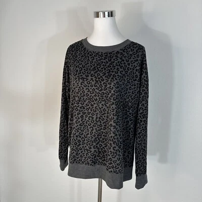 Espléndido Top Para Mujer Manga Larga Pullover Estampado Animal Pequeño Gris Negro Nuevo Sin Etiquetas Foto 1 de 4