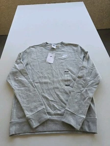 NWT Nike Sportswear Club Gray Fleece Crewneck Sweatshirt DQ5473-063 Women's S - Picture 1 of 6