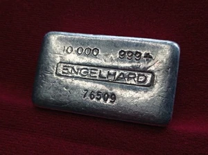 Engelhard 10oz 999 Vintage Silver Bar,3rd Series 5 Digit Variety, Mintage 1000 - Picture 1 of 2