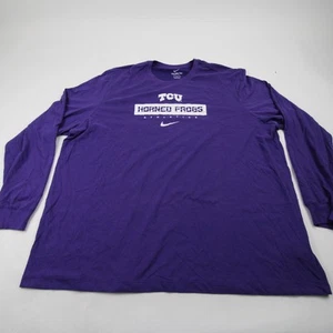 TCU Horned Frogs Nike Nike Tee Long Sleeve Shirt Men's Purple New - Picture 1 of 5