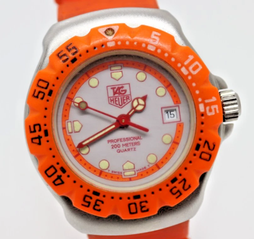 [EXC+5] TAG HEUER Formula 1 373.508 28mm Orange Date Ladies Quartz Watch JAPAN - Image 1 of 4