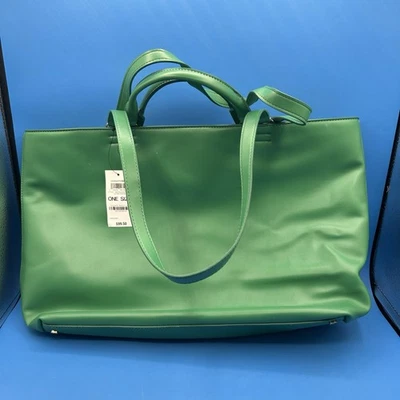 Macy's On 34th Leightonne仿皮革大号手提包单肩包 - 绿色 — 第 1/4 张图片