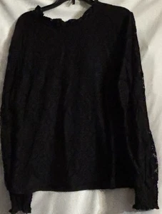 Ultra rosa Spitze Langarm gefüttert Top Bluse Gr. XL Schlüssellochöffnung - Bild 1 von 18