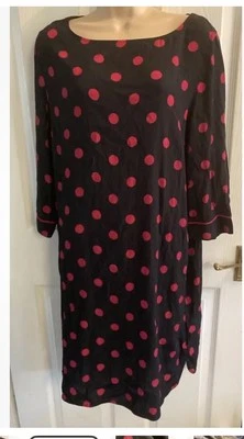 Women’s Stunning  Next Tunic Dress Size 16/18 black & Red Spotted/Polka Dots  - Image 1 of 4
