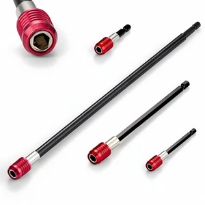 4x Kit Prolunga Punta Trapano Magnetica per Avvitatore a Percussione,Estensore Trapano Gambo Esagonale - Foto 1 di 11