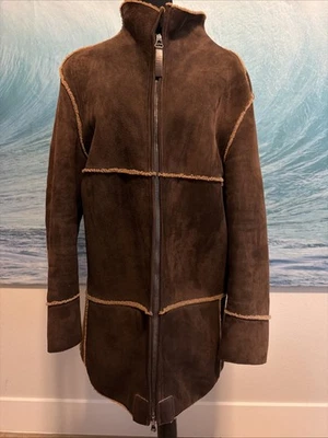 mens suede sherpa lined jacket - Michael Toschi - Made In Italy - Image 1 of 4