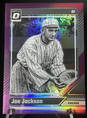 2024 Panini Donruss без обуви Джо Джексон #32 фиолетовый лазер 01/49 первый на печати - Изображение 1 из 2