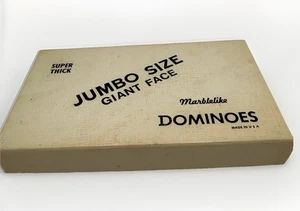 Super Thick Jumbo Size Giant Face Marblelike Dominoes Puremco #1632 Box ** As Is - Picture 1 of 8