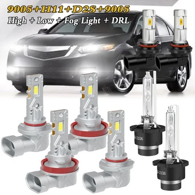 For Acura TSX 09-2014 Combo HID/LED Headlight Hi/Lo Beam DRL Fog Light Bulbs Kit - Image 1 of 4