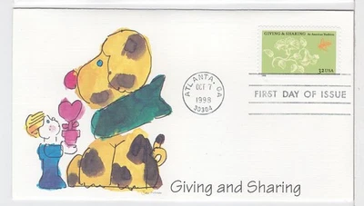 TurtlesTradingPost- Giving & Sharing #3243- 1998 FDC Fleetwood Cachet - Image 1 of 2
