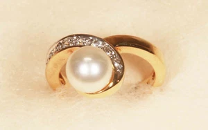 Bague en Plaqué Or Pierres et Perle Réf.2039911 - Foto 1 di 1