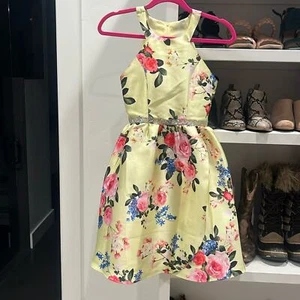 NWOT girls pageant formal floral-print dress size 14 - Picture 1 of 4
