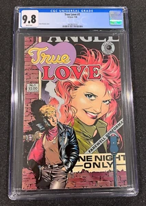 True Love #1, CGC 9,8 páginas blancas, cubierta de Dave Stevens, 1986, Eclipse - Imagen 1 de 6