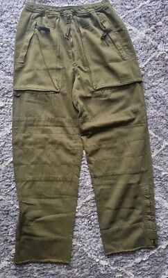 ZARA BNWT Khaki Trousers With Deep Pockets Cargo Heavy Cotton Size M ~Rrp £49.99 - Image 1 of 4