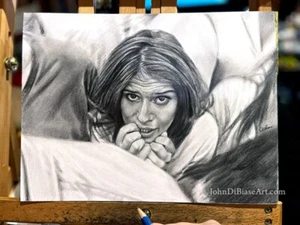 "Soziale Angst" (feat. Simone De Kock) Original Bleistiftzeichnung 12” x 9” - Bild 1 von 2