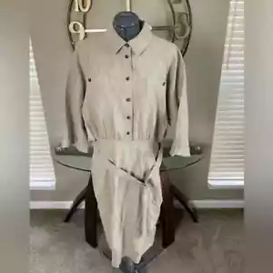 Vestido de lino de lujo Lafayette 148 Nueva York talla L nuevo con etiquetas - Imagen 1 de 6