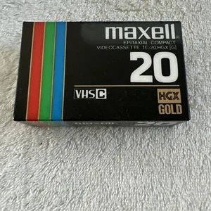 Maxell TC-20HGX Gold Blank VHS-C Camcorder Videotape 20min. Vintage New Sealed - Picture 1 of 8