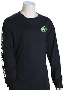 Quiksilver Boy's Omni Logo LS T-Shirt - Dark Navy - New - Picture 1 of 1