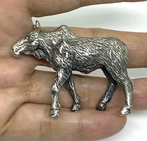 Estatuilla vintage de alce hecha a mano de plata esterlina 2,1/4 X 1,5/8 "" 71 g - Imagen 1 de 17