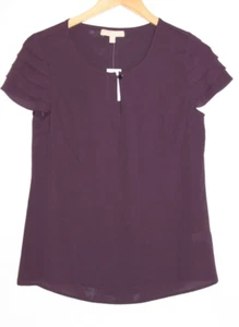 Banana Republic womens purple short sleeve blouse NWT Sz 4 keyhole neck Summer - Picture 1 of 8
