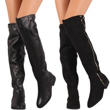 bamboo faux suede over the knee boots