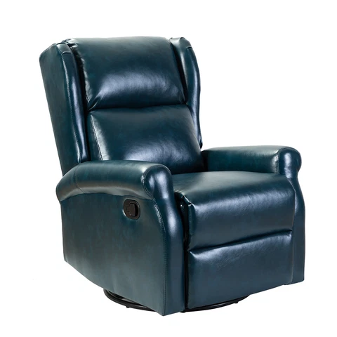 Karat Home Azil Faux Leather Manual Swivel Recliner - Turquoise  MSRP $799.00 Cover
