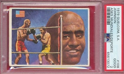 PSA 2 GOOD JACK JOHNSON HOF 1979 QUELCOM SA #108 MUNDIAL GRADED USA BOXING TPHLC - Image 1 of 3